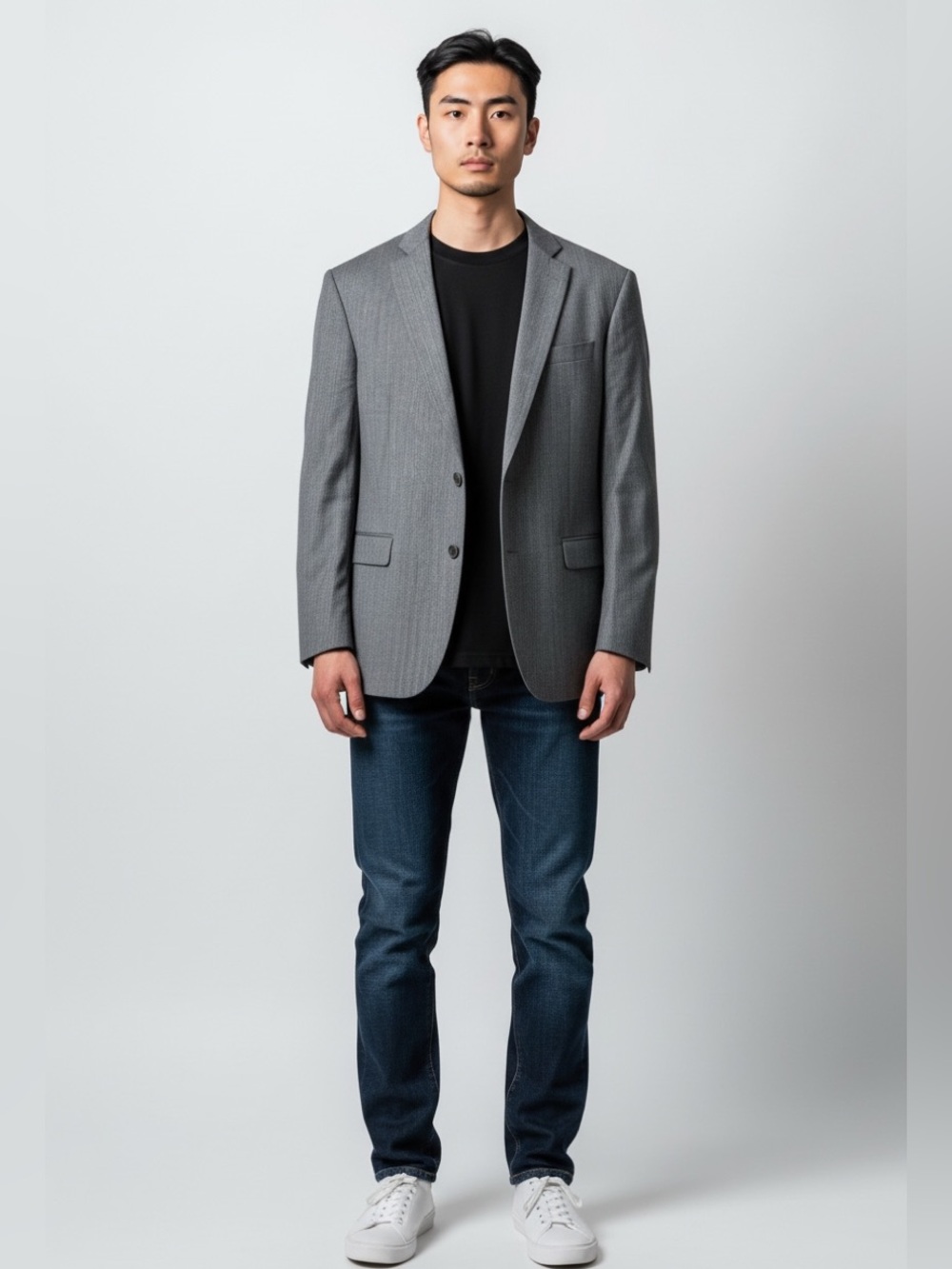 Men’s Brooks Brothers Explorer Regent Fit Gray Herringbone Wool Blend Blazer 48R